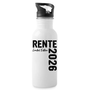 Rente 2026 Limited Edition Ruhestand - Trinkflasche mit integriertem Trinkhalm - Weiß - Rechts