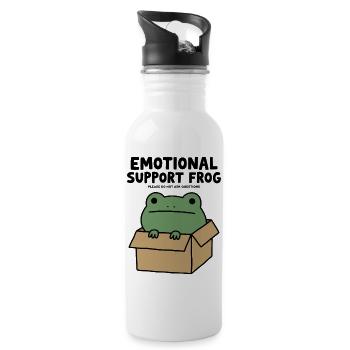 Emotionaler Unterstützungsfrosch - Trinkflasche mit integriertem Trinkhalm - Weiß - Rechts