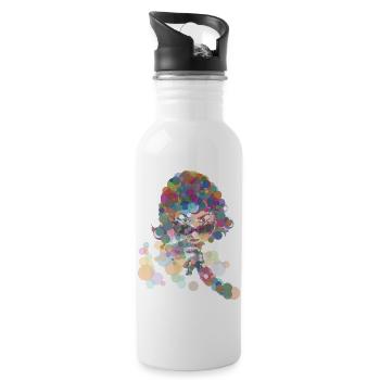 Aretha - Trinkflasche mit integriertem Trinkhalm - Weiß - Rechts