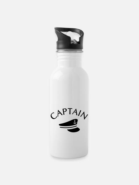 CAPTAIN CAPTAIN HAT - Water bottle with straw - white