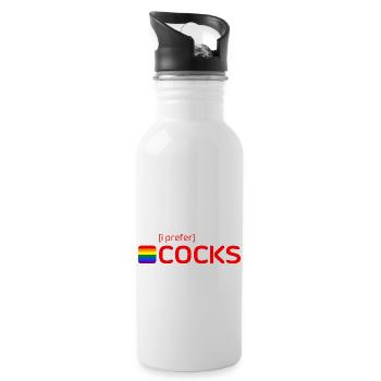 [i prefer] COCKS - Trinkflasche mit integriertem Trinkhalm - Weiß - Rechts