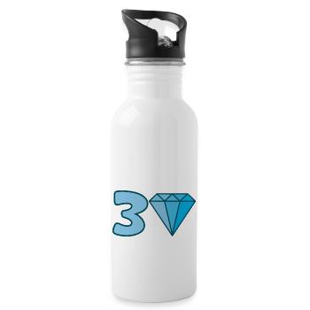 30th Birthday Diamant - Water bottle with straw - white - Right