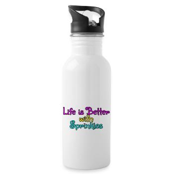 Life Is Better With Sprinkles 13 - Trinkflasche mit integriertem Trinkhalm - Weiß - Rechts