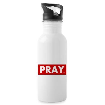 Pray - Water bottle with straw - white - Right