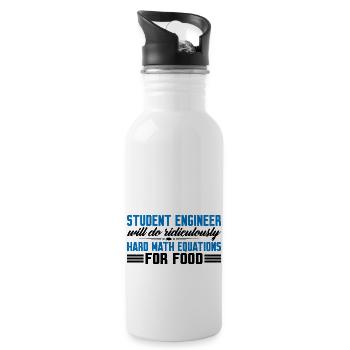 Will Do Ridiculously Hard Math Equations For Food4 - Water bottle with straw - white - Right