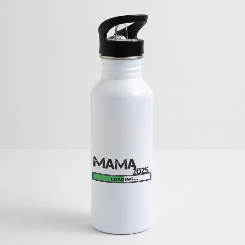 Ich werde 2025 Mutter Werdende Mutter loading 2025 Trinkflasche mit integriertem Trinkhalm