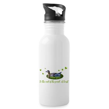 I love you - Trinkflasche mit integriertem Trinkhalm - Weiß - Rechts