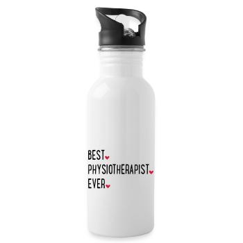 Physiotherapeut - Trinkflasche mit integriertem Trinkhalm - Weiß - Rechts