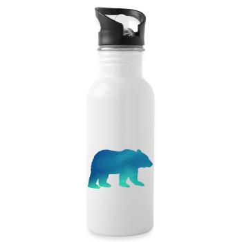 Silhouette d’ours - Gourde avec paille intégrée - blanc - Droite