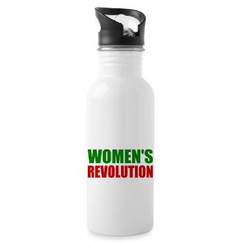 Womens revolution - Trinkflasche mit integriertem Trinkhalm - Weiß - Rechts