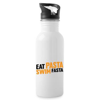 Eat Pasta Swim Fasta 16 - Trinkflasche mit integriertem Trinkhalm - Weiß - Rechts