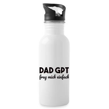 Dad GPT Vater Papa Künstliche Intelligenz Geschenk - Trinkflasche mit integriertem Trinkhalm - Weiß - Rechts