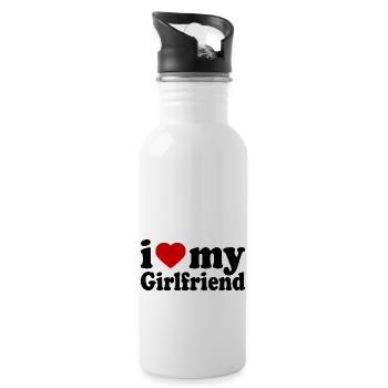 I love my girlfriend - Gourde avec paille intégrée - blanc - Droite