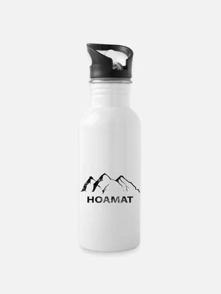 Hoamat - (3) - Trinkflasche mit integriertem Trinkhalm - Weiß