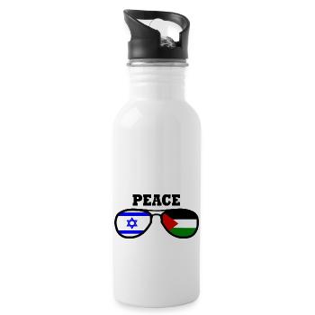 Peace for free palestine israel - Gourde avec paille intégrée - blanc - Droite