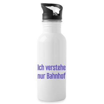 I only understand train station - Water bottle with straw - white - Right