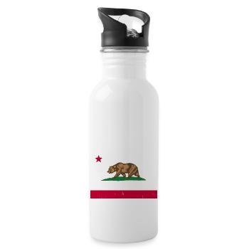California Republic State Flag - Water bottle with straw - white - Right