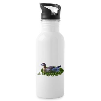 Oie du Nil Poussin Oiseau Oie - Gourde avec paille intégrée - blanc - Droite