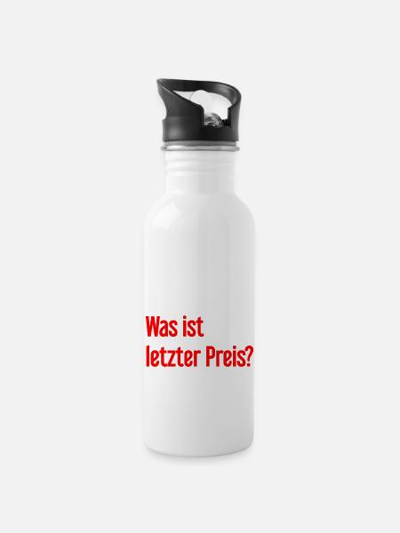 Was ist letzter Preis? - Trinkflasche mit integriertem Trinkhalm - Weiß