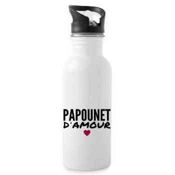 Daddy Love - Water bottle with straw - white - Right
