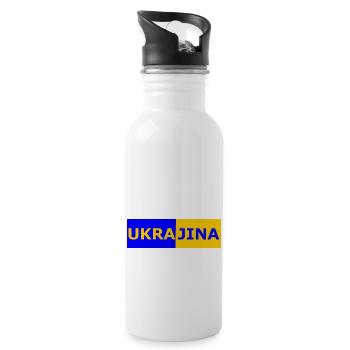 Die Ukrainer - Trinkflasche mit integriertem Trinkhalm - Weiß - Rechts
