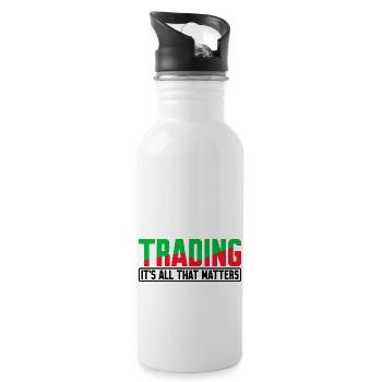 Trading, It's All That Matters 4 - Water bottle with straw - white - Right