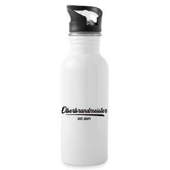 Oberbrandmeister Feuerwehr 2024 Feuerwehrmann FFW - Trinkflasche mit integriertem Trinkhalm - Weiß - Rechts