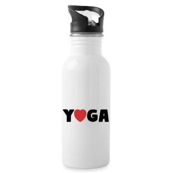 YOGA Heart Asana Love - Water bottle with straw - white - Right