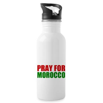 Pray for morocco maroc - Gourde avec paille intégrée - blanc - Droite