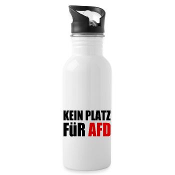 kein platz für afd - Trinkflasche mit integriertem Trinkhalm - Weiß - Rechts