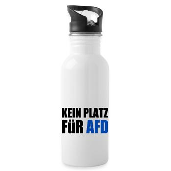 kein platz für afd - Trinkflasche mit integriertem Trinkhalm - Weiß - Rechts