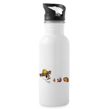 Funny Eating Tacos Cinco De Mayo Boys Kids Woman - Water bottle with straw - white - Right
