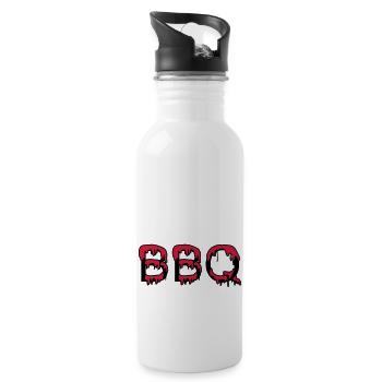 Grillades au barbecue - Gourde avec paille intégrée - blanc - Droite