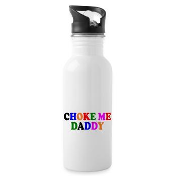 Choke me daddy - Trinkflasche mit integriertem Trinkhalm - Weiß - Rechts