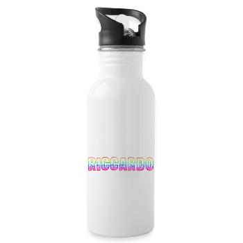 riccardo rs arc-en-ciel - Gourde avec paille intégrée - blanc - Droite