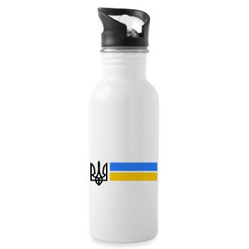 Ukraine - Water bottle with straw - white - Right