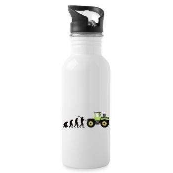 Unimog - Evolution - Oldtimer - Offroad - MB Trac - Trinkflasche mit integriertem Trinkhalm - Weiß - Rechts
