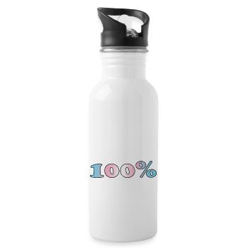 100 Prozent trans - Trinkflasche mit integriertem Trinkhalm - Weiß - Rechts