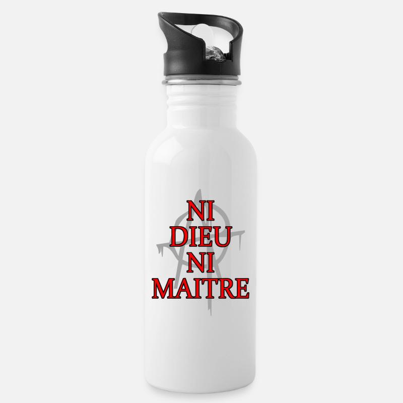 anarchie - Gourde avec paille intégrée - blanc