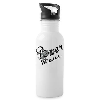 Power Maus - Trinkflasche mit integriertem Trinkhalm - Weiß - Rechts