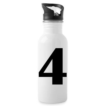 4 - Trinkflasche mit integriertem Trinkhalm - Weiß - Rechts