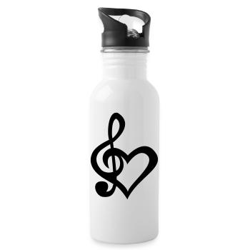 i like love music (dh) - Trinkflasche mit integriertem Trinkhalm - Weiß - Rechts