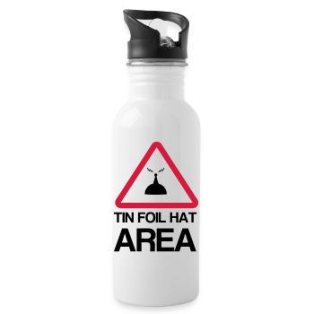 Tin Foil Hat Area - Trinkflasche mit integriertem Trinkhalm - Weiß - Rechts