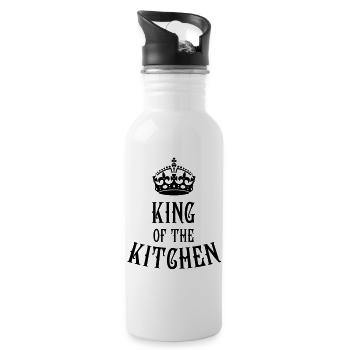King of the Kitchen cook Koch - Trinkflasche mit integriertem Trinkhalm - Weiß - Rechts