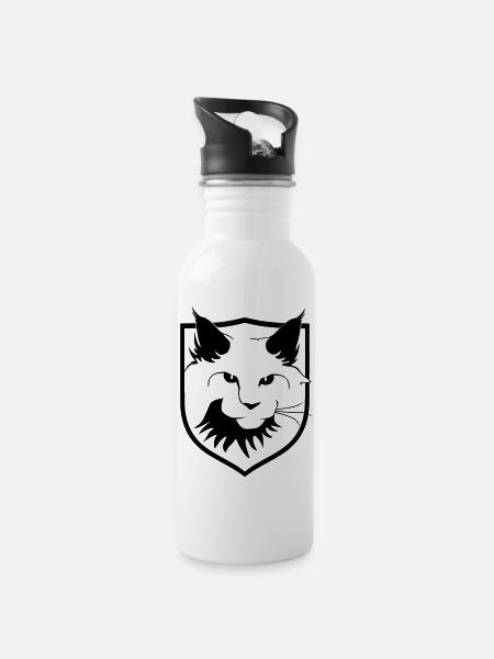 MAINE COON - Water bottle with straw - white