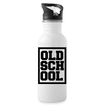 Old School Hip Hop Text T-Shirt Retro Geschenk - Trinkflasche mit integriertem Trinkhalm - Weiß - Rechts