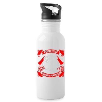 Sapeur Pompier - Princesse - FR - Trinkflasche mit integriertem Trinkhalm - Weiß - Rechts
