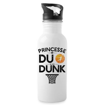 "Princesse du dunk' t-shirt humour basketball - Gourde avec paille intégrée - blanc - Droite
