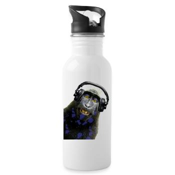 Shirt Monkey Music by CustomStyle - Water bottle with straw - white - Right