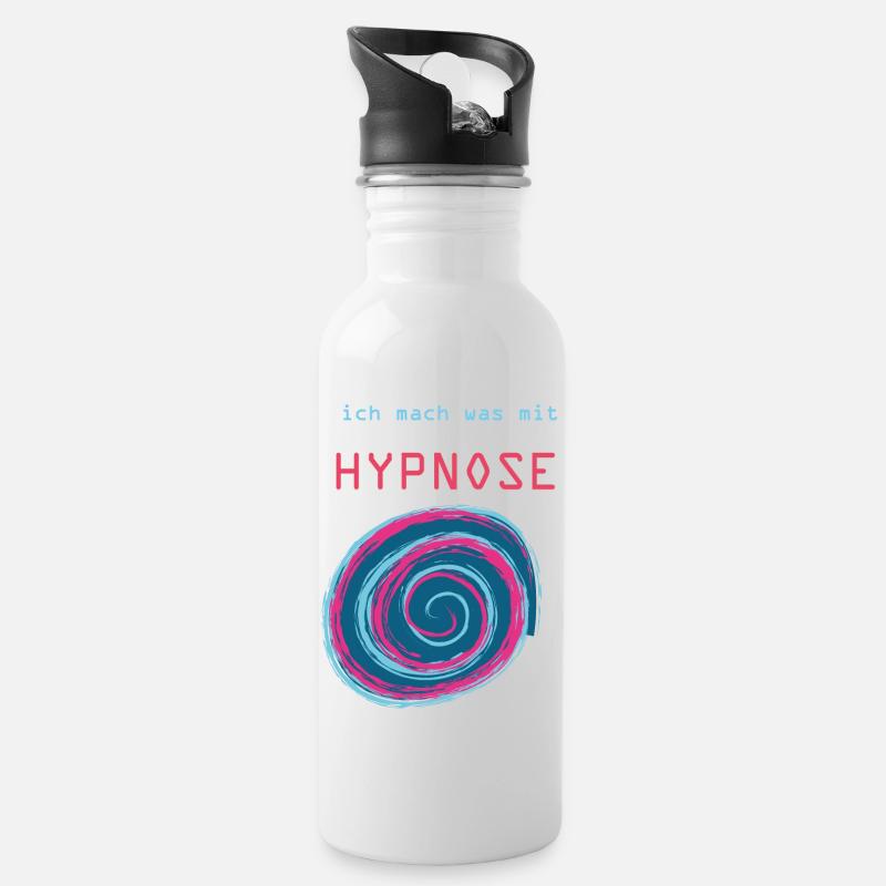 Hypnose - Trinkflasche mit integriertem Trinkhalm - Weiß